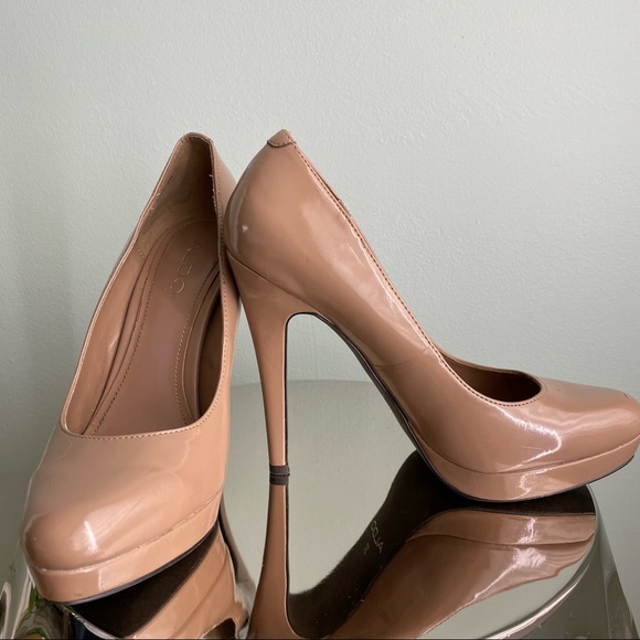 Aldo Nude/ Tan Platform Pumps Heels / Size US 6/ EUR 37 - Picture 3 of 6